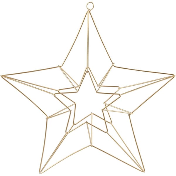 Metallornament Stjärna - 34x30 cm - Mässing