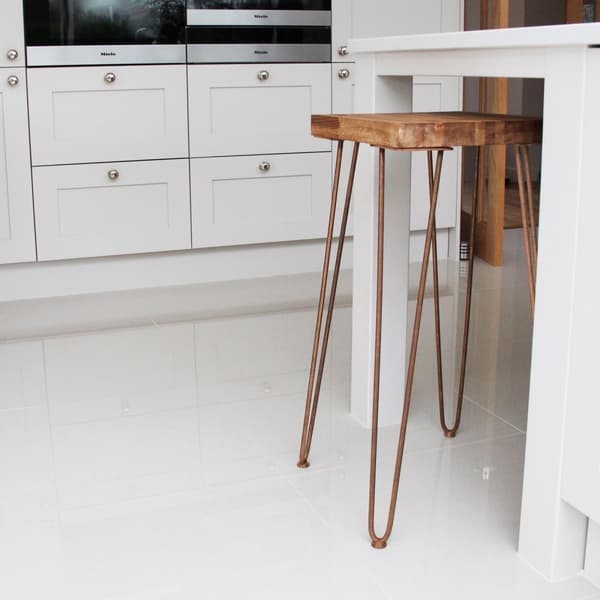 4 x 71 cm Hårnålben (Hairpin) SkiSki Legs™ kobber, bordben / stolben, 3 stænger á 12 mm & gulvbeskytter