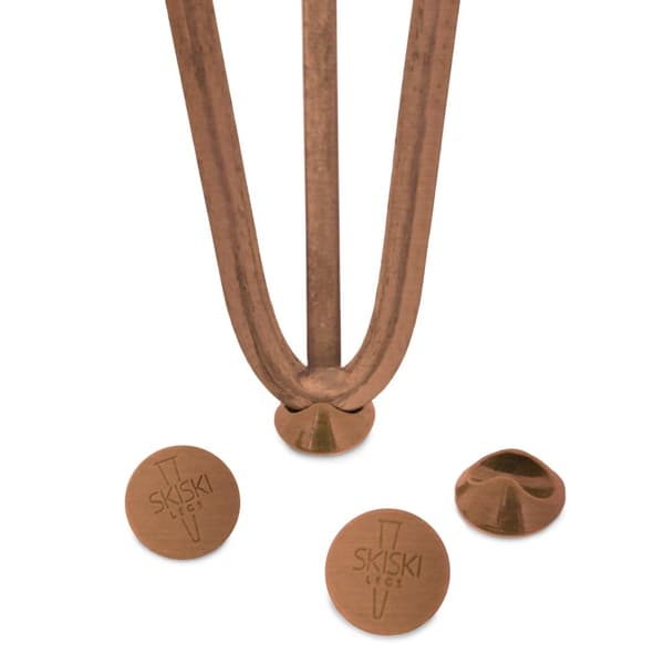 4 x 71 cm Hårnålben (Hairpin) SkiSki Legs™ kobber, bordben / stolben, 3 stænger á 12 mm & gulvbeskytter