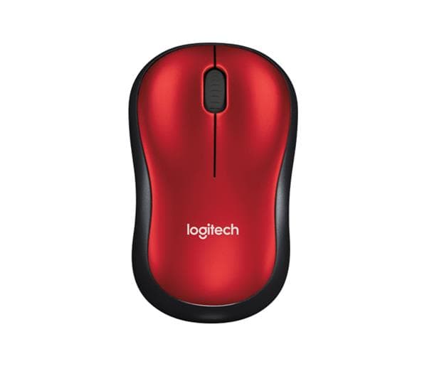 Logitech M185 - Mus - optisk - trådlös - 2.4 GHz - trådlös USB-mottagare - röd