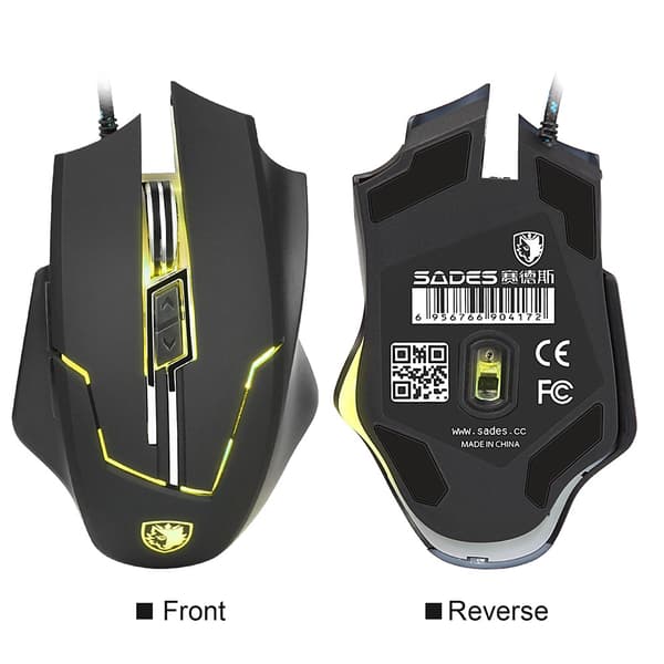Sades Q7 USB Optisk Gamingmus Med LED, 7 Knappar