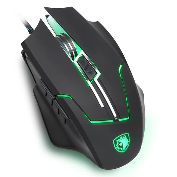 Sades Q7 USB Optisk Gamingmus Med LED, 7 Knappar