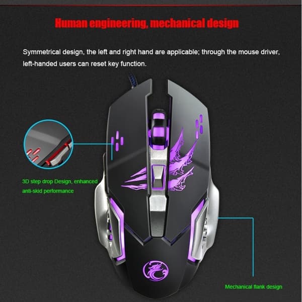 Apedra iMICE A8 Hög Precision Gamingmus USB 6 knappar 3200 DPI