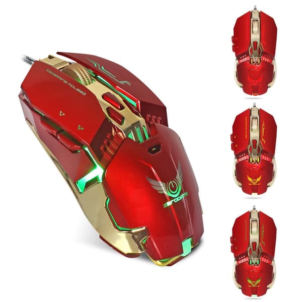 ZERODATE  X800 USB 8 programmerbara knappar 3200 DPI Röd