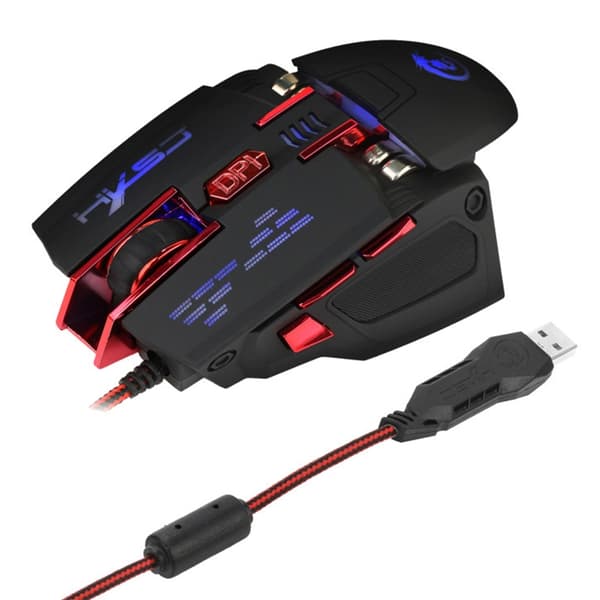 HXSJ X 200 7 knappar 4000 DPI LED  USB optisk spelmus