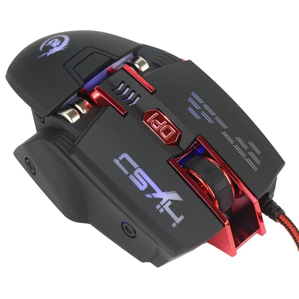 HXSJ X 200 7 knappar 4000 DPI LED  USB optisk spelmus