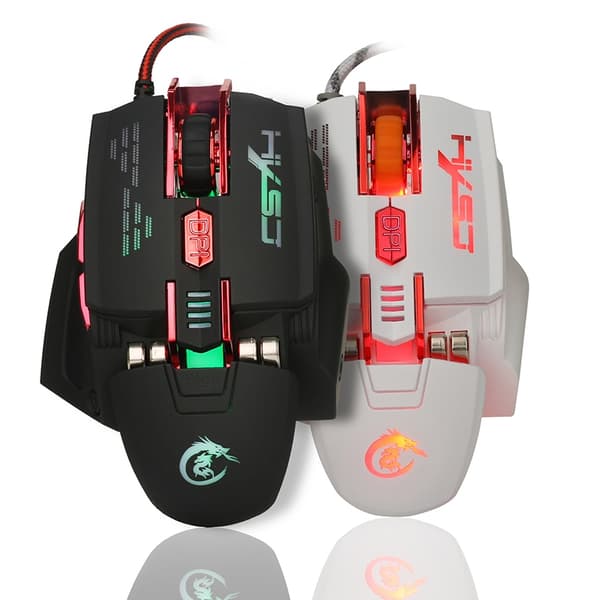 HXSJ X 200 7 knappar 4000 DPI LED  USB optisk spelmus White