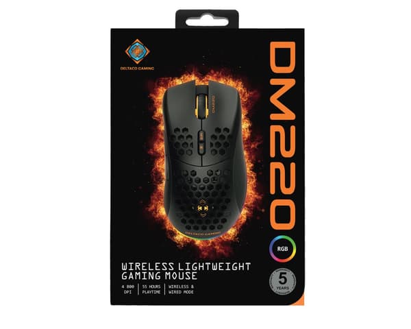 DM220 Trådlös RGB Gamingmus Ultralätt - Svart