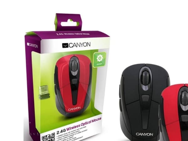Canyon CNR-MSOW06B, Optisk, RF Trådlös, 1600 DPI, Svart Svart