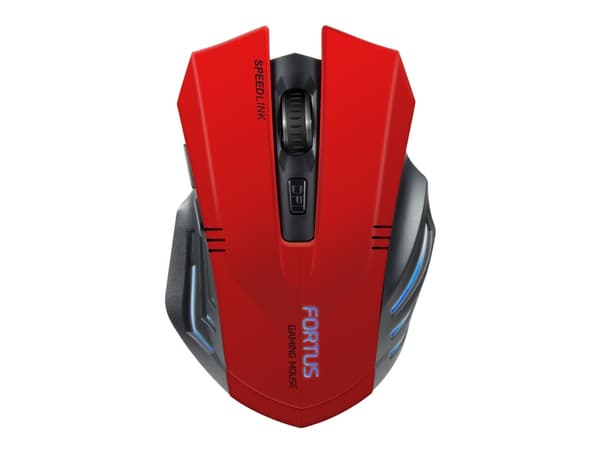 SPEEDLINK FORTUS Gaming - Mus - ergonomisk - høyrehendt - optisk - 5 knapper - trådløs - 2.4 GHz - USB trådløs mottaker - svart