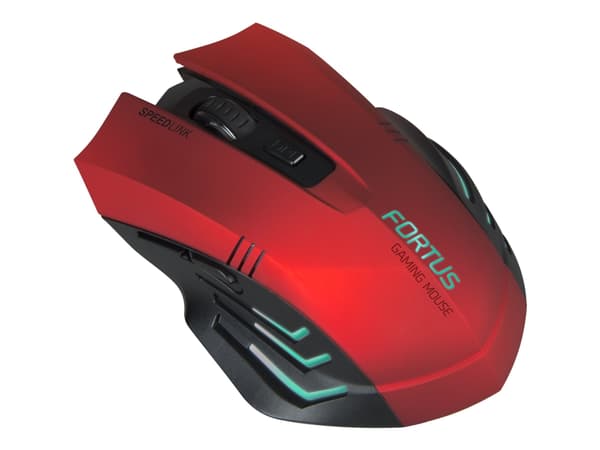 SPEEDLINK FORTUS Gaming - Mus - ergonomisk - høyrehendt - optisk - 5 knapper - trådløs - 2.4 GHz - USB trådløs mottaker - svart