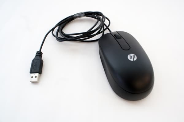 HP - Mus - laser/optisk - 3 knappar - kabelansluten - USB - jacksvart