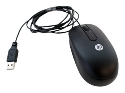HP - Mus - laser/optisk - 3 knappar - kabelansluten - USB - jacksvart Svart