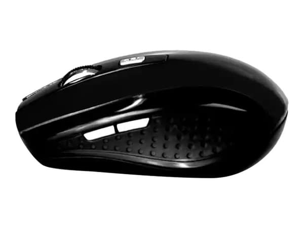 Media-Tech Raton Pro MT1113K - Mus - höger- och vänsterhänta - optisk - 5 knappar - trådlös - 2.4 GHz - trådlös USB-mottagare - svart