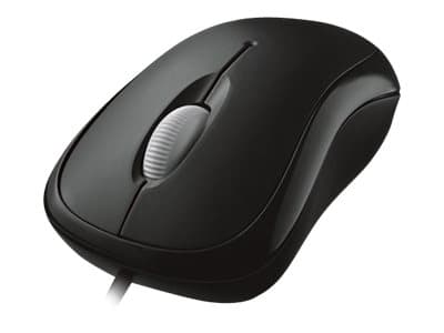 Microsoft Basic Optical Mouse - Mus - høyre- og venstrehåndet - optisk - 3 knapper - kablet - USB - svart
