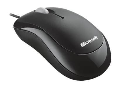 Microsoft Basic Optical Mouse - Mus - høyre- og venstrehåndet - optisk - 3 knapper - kablet - USB - svart Sort