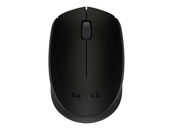 Logitech M171 - Mus - høyre- og venstrehåndet - trådløs - 2.4 GHz - USB trådløs mottaker - svart Sort