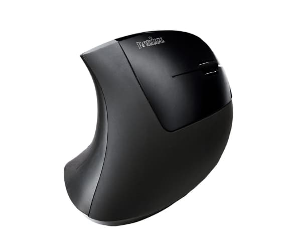 Perixx PERIMICE-713 - Vertikal mus - høyrehendt - optisk - 5 knapper - trådløs - 2.4 GHz - USB trådløs mottaker - svart