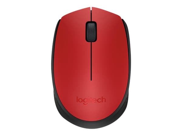 Logitech M171 - Mus - trådløs - 2.4 GHz - USB trådløs mottaker - svart, rød