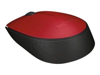 Logitech M171 - Mus - trådløs - 2.4 GHz - USB trådløs mottaker - svart, rød