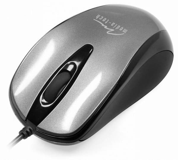 Media-Tech PLANO MT1091S - Mus - optisk - 3 knapper - kablet - USB - sølv