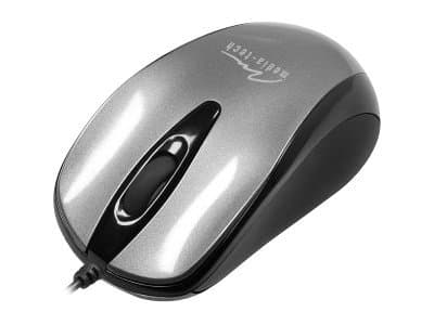 Media-Tech PLANO MT1091S - Mus - optisk - 3 knapper - kablet - USB - sølv