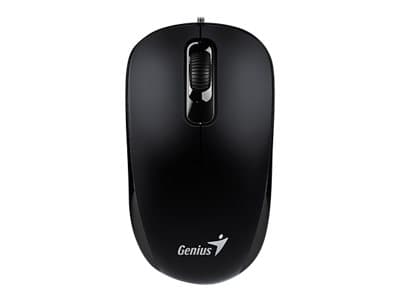 Genius DX-110 - Mus - höger- och vänsterhänta - optisk - 3 knappar - kabelansluten - USB - svart
