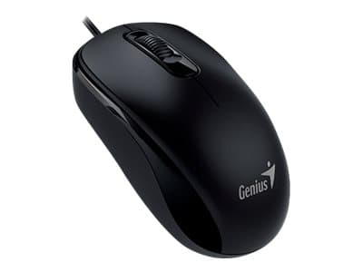 Genius DX-110 - Mus - höger- och vänsterhänta - optisk - 3 knappar - kabelansluten - USB - svart Svart