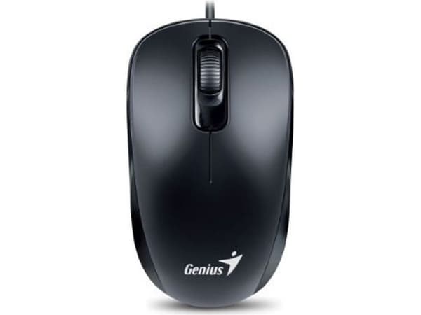 Genius Computer Technology DX-110, Ambidextrous, Optisk, PS/2, 1000 DPI, Svart