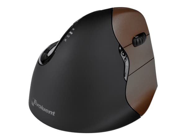 Evoluent VerticalMouse 4, Oikeakätinen, Optinen, Langaton RF, Musta, Ruskea