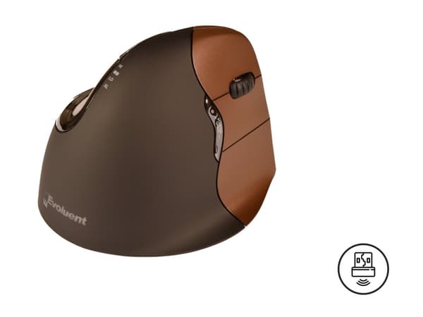 Bakker Elkhuizen Evoluent4 Small Wireless - Mus - högerhänt - optisk - 6 knappar - trådlös