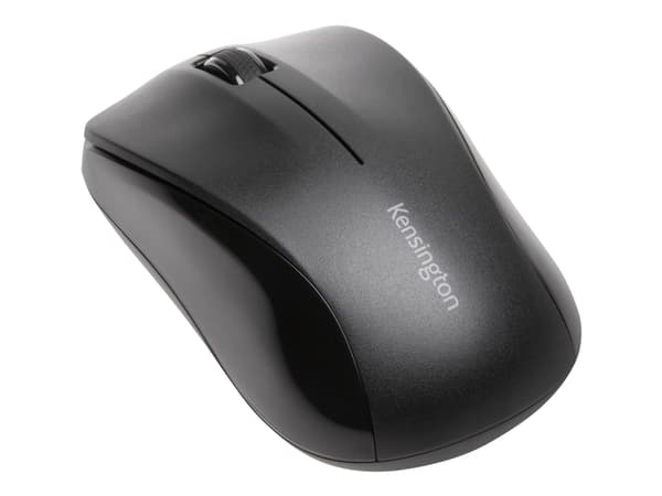 Kensington Wireless ValuMouse - Mus - høyre- og venstrehåndet - optisk - 3 knapper - trådløs - 2.4 GHz - USB trådløs mottaker - svart
