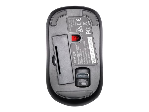 Kensington Wireless ValuMouse - Mus - høyre- og venstrehåndet - optisk - 3 knapper - trådløs - 2.4 GHz - USB trådløs mottaker - svart