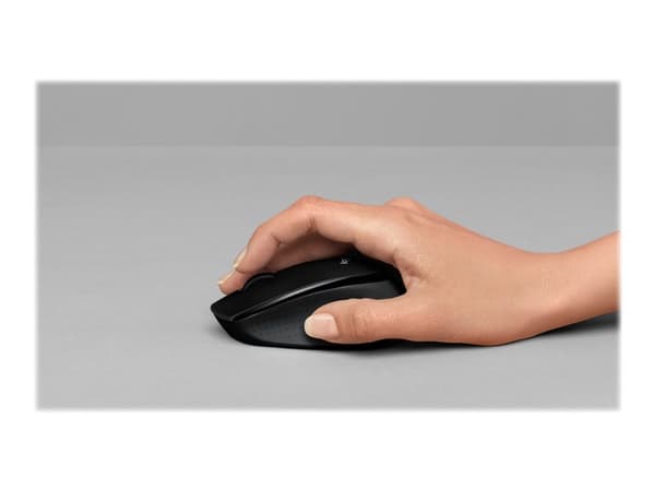 Logitech B330 Silent Plus - Mus - optisk - 3 knapper - trådløs - 2.4 GHz - USB trådløs mottaker Sort