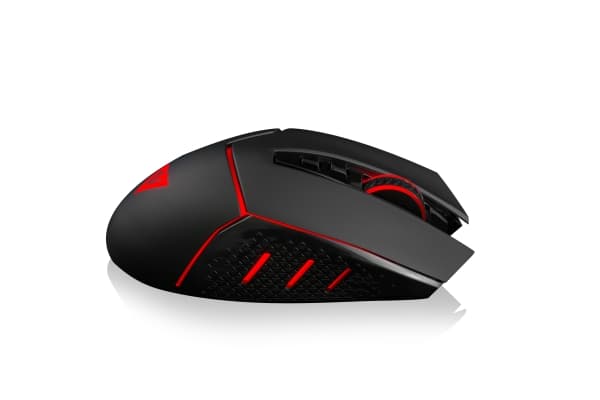 Modecom MC-GMX4, högerhand, Optisk, USB Type-A, 7200 DPI, Svart, Röd