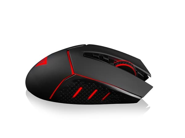 Modecom MC-GMX4, högerhand, Optisk, USB Type-A, 7200 DPI, Svart, Röd