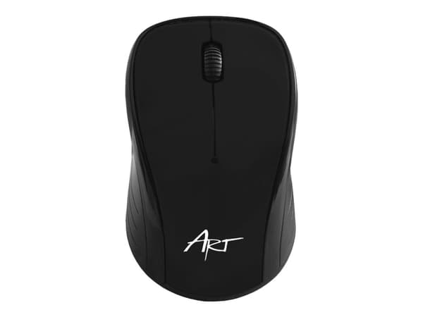 ART AM-92A - Mus - optisk - 3 knapper - trådløs - 2.4 GHz - USB trådløs mottaker - svart