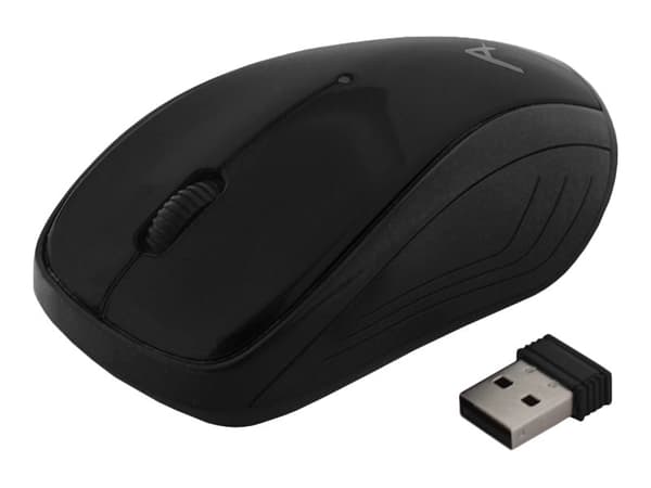 ART AM-92A - Mus - optisk - 3 knapper - trådløs - 2.4 GHz - USB trådløs mottaker - svart