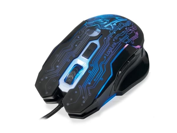 LogiLink ID0137, Ambidextrous, Optisk, USB Type-A, 2400 DPI, Svart