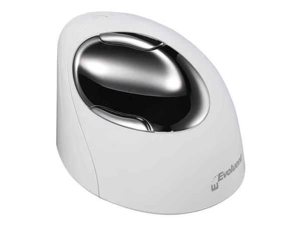 Evoluent VerticalMouse 4 Right Mac - Vertikal mus - högerhänt - optisk - 6 knappar - trådlös - Bluetooth - vit