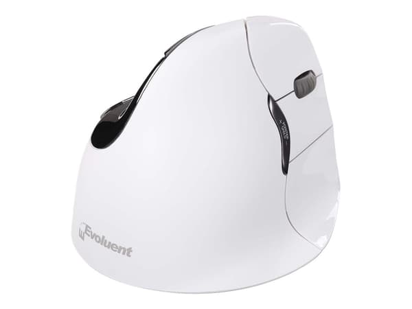 Evoluent VerticalMouse 4 Right Mac - Vertikal mus - högerhänt - optisk - 6 knappar - trådlös - Bluetooth - vit