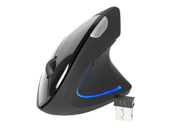 Tracer Flipper - Mus - optisk - 6 knappar - trådlös - 2.4 GHz - trådlös USB-mottagare Svart