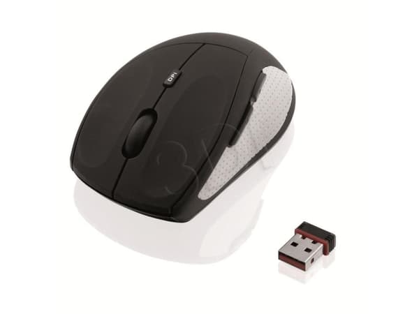 iBOX Jay Pro - Mus - optisk - 5 knappar - trådlös - RF - trådlös USB-mottagare - grå, svart