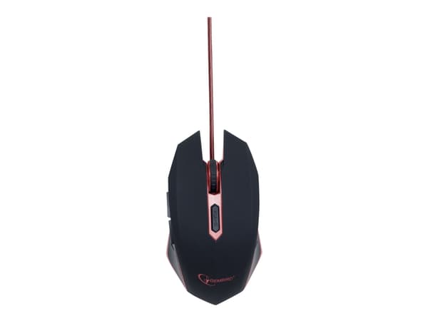 Gembird MUSG-001 - Mus - høyre- og venstrehåndet - optisk - 6 knapper - kablet - USB - rød