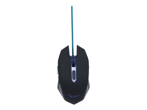 Gembird MUSG-001 - Mus - höger- och vänsterhänta - optisk - 6 knappar - kabelansluten - USB - blå