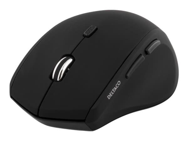 DELTACO MS-805 - Mus - optisk - 5 knappar - trådlös - trådlös USB-mottagare - svart