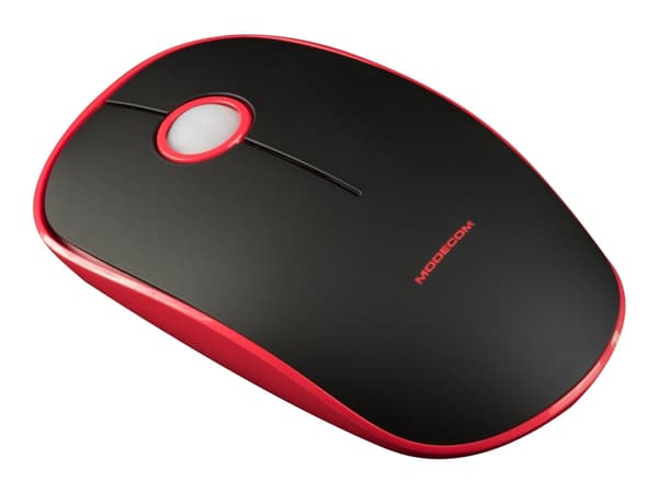Modecom MC-WRM113, Molempikätinen, Optinen, Langaton RF, 1600 DPI, Musta, Punainen Svart, Röd