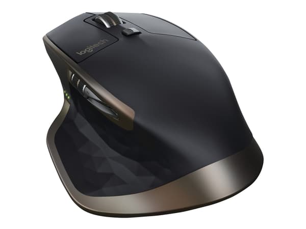 Logitech MX Master - Mus - laser - 5 knappar - trådlös - 2.4 GHz, Bluetooth - trådlös USB-mottagare - meteorit