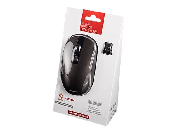 ModeCom MC-WM101 - Mus - optisk - 3 knapper - trådløs - 2.4 GHz - USB trådløs mottaker - brun