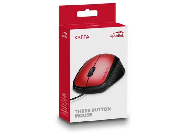 SPEEDLINK KAPPA Mouse - Mus - høyrehendt - optisk - 3 knapper - kablet - USB - rød